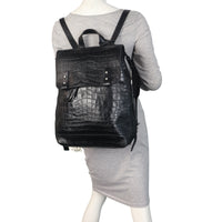 Saint Laurent Sac de Jour Backpack Croc-Embossed
