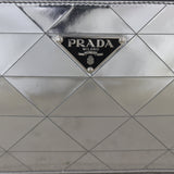 Prada Enameled Metal Triangle Shoulder Bag