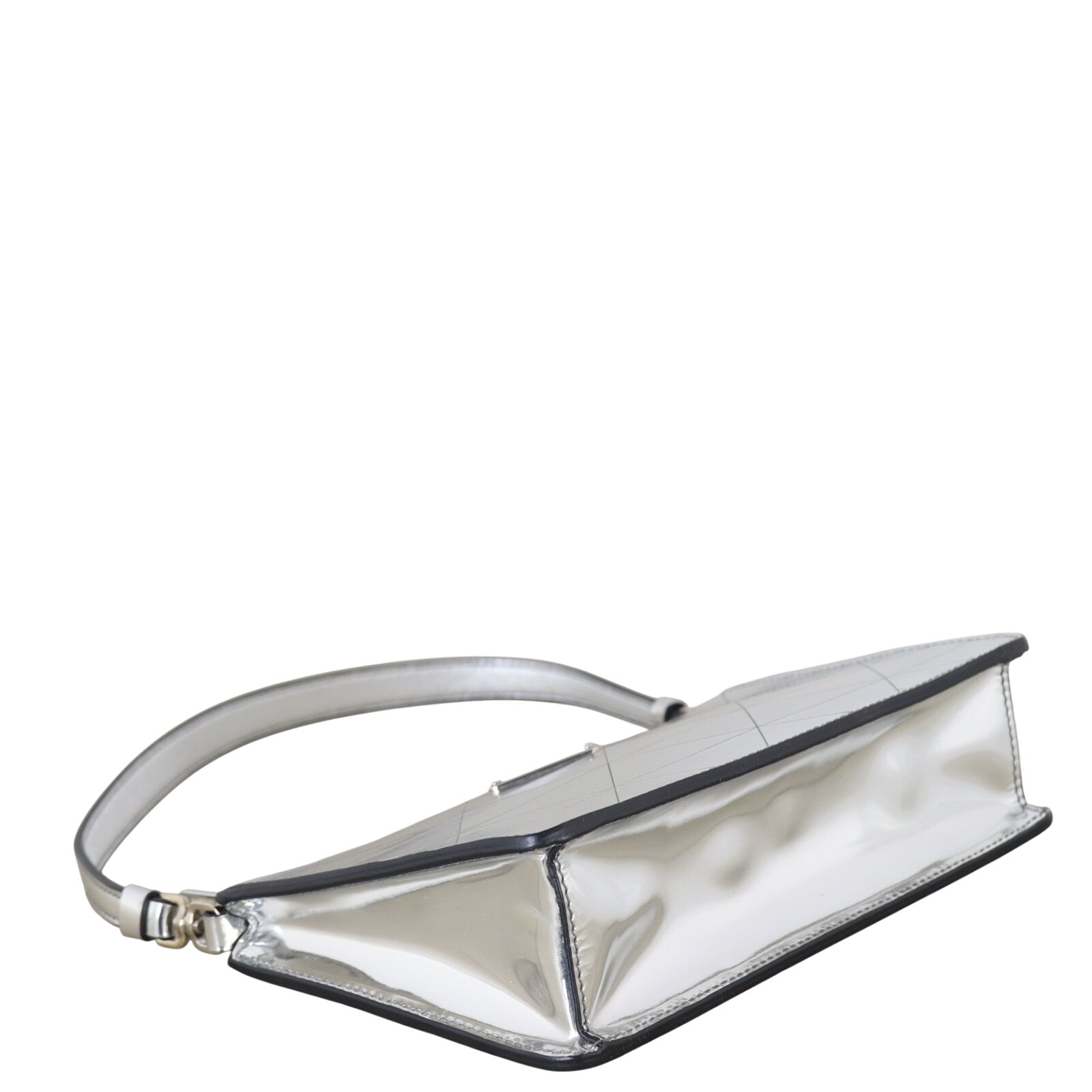 Prada Enameled Metal Triangle Shoulder Bag