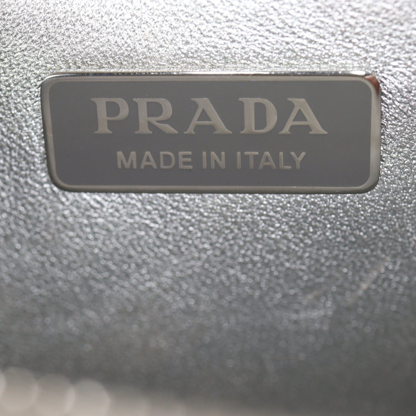 Prada Enameled Metal Triangle Shoulder Bag