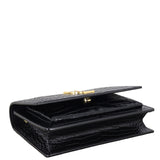 Saint Laurent Sunset Chain Wallet Croc Embossed