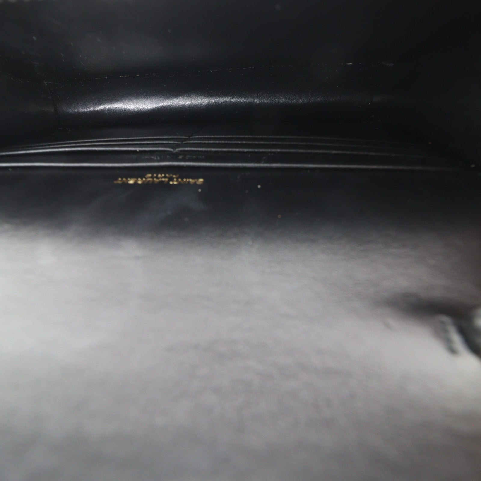 Saint Laurent Sunset Chain Wallet Croc Embossed