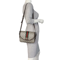 Gucci Ophidia GG Supreme Flap Shoulder Bag Small