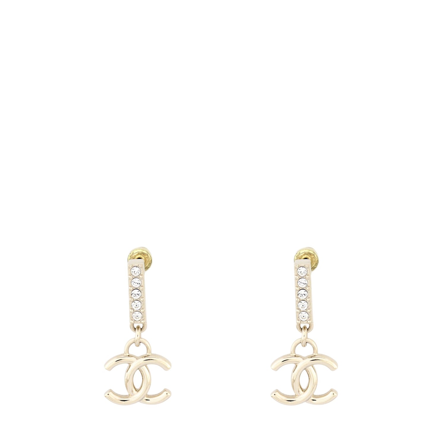 Chanel Crystal CC Drop Earrings