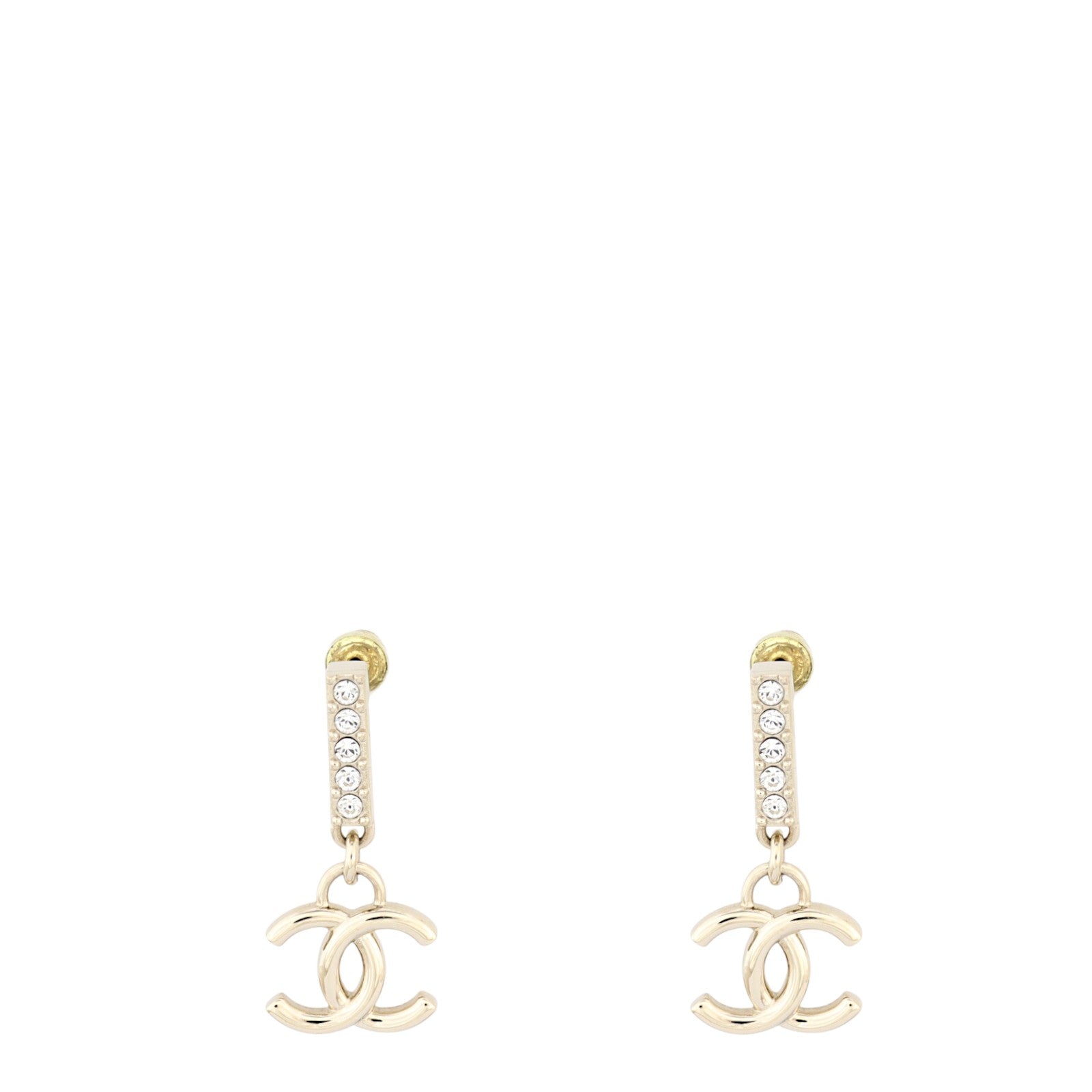 Chanel Crystal CC Drop Earrings
