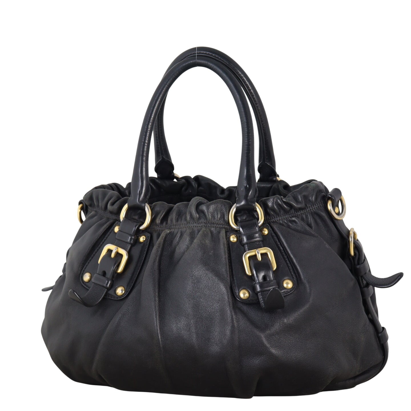 Prada Soft Calf Buckle Shopping Tote