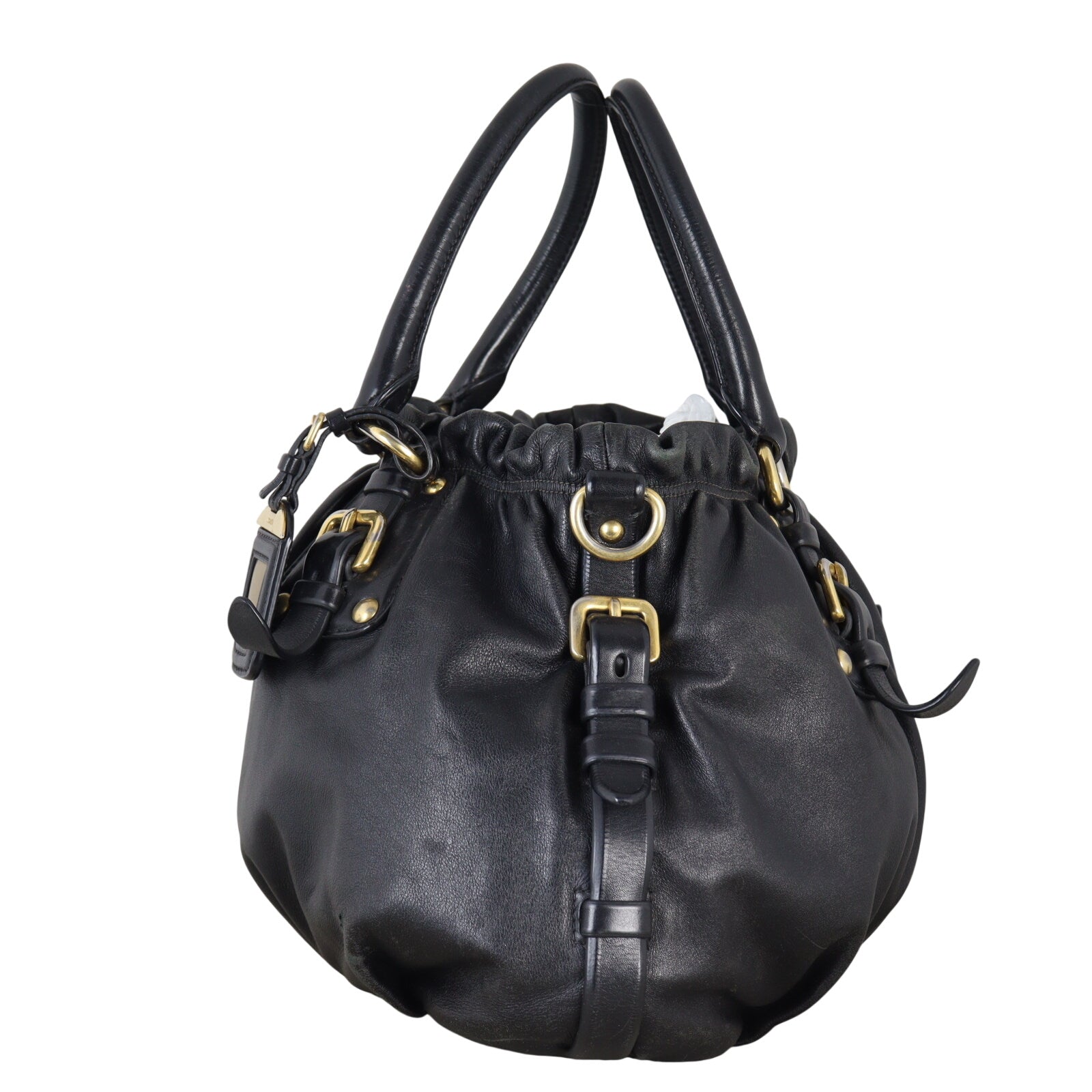 Prada Soft Calf Buckle Shopping Tote