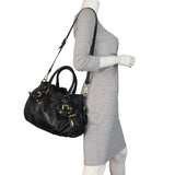 Prada Soft Calf Buckle Shopping Tote