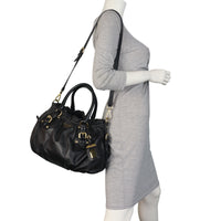 Prada Soft Calf Buckle Shopping Tote