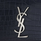 Saint Laurent Sunset Medium Croc-Embossed