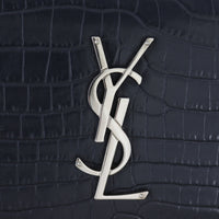 Saint Laurent Sunset Medium Croc-Embossed