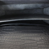 Saint Laurent Sunset Medium Croc-Embossed
