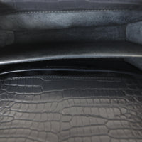 Saint Laurent Sunset Medium Croc-Embossed