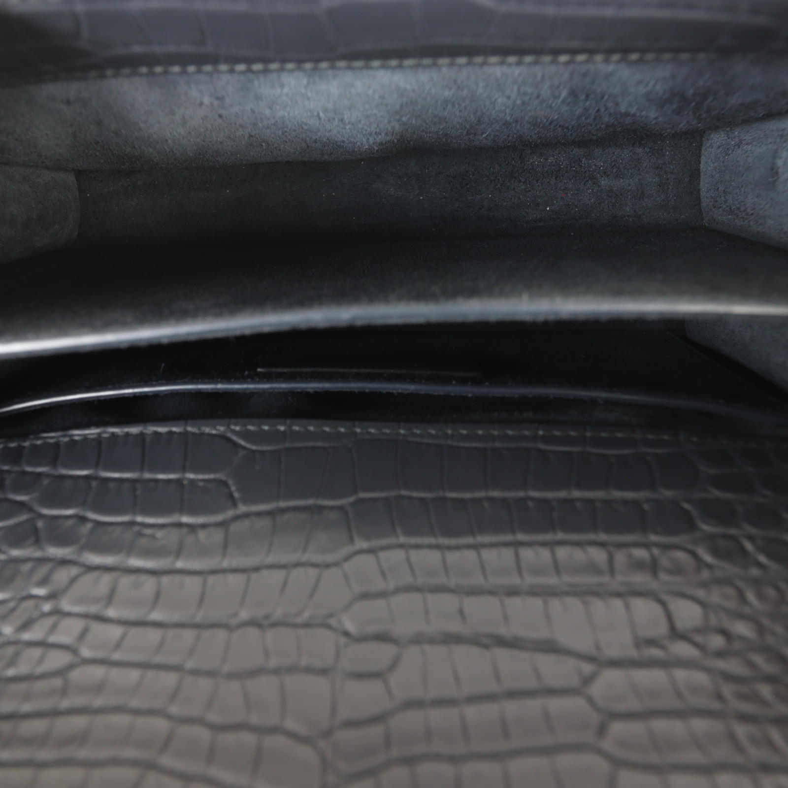 Saint Laurent Sunset Medium Croc-Embossed