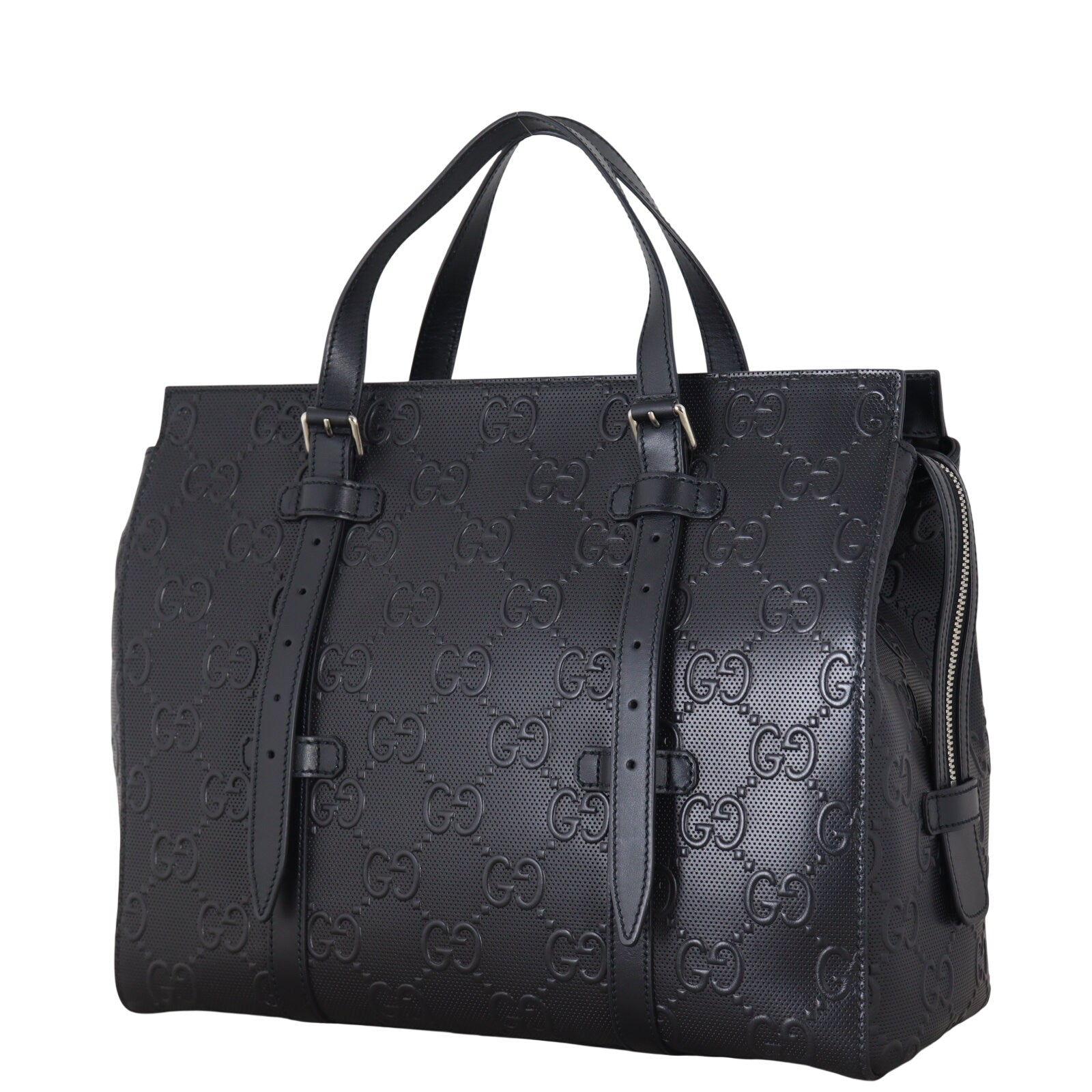 Gucci GG Embossed Perforated Leather Tote