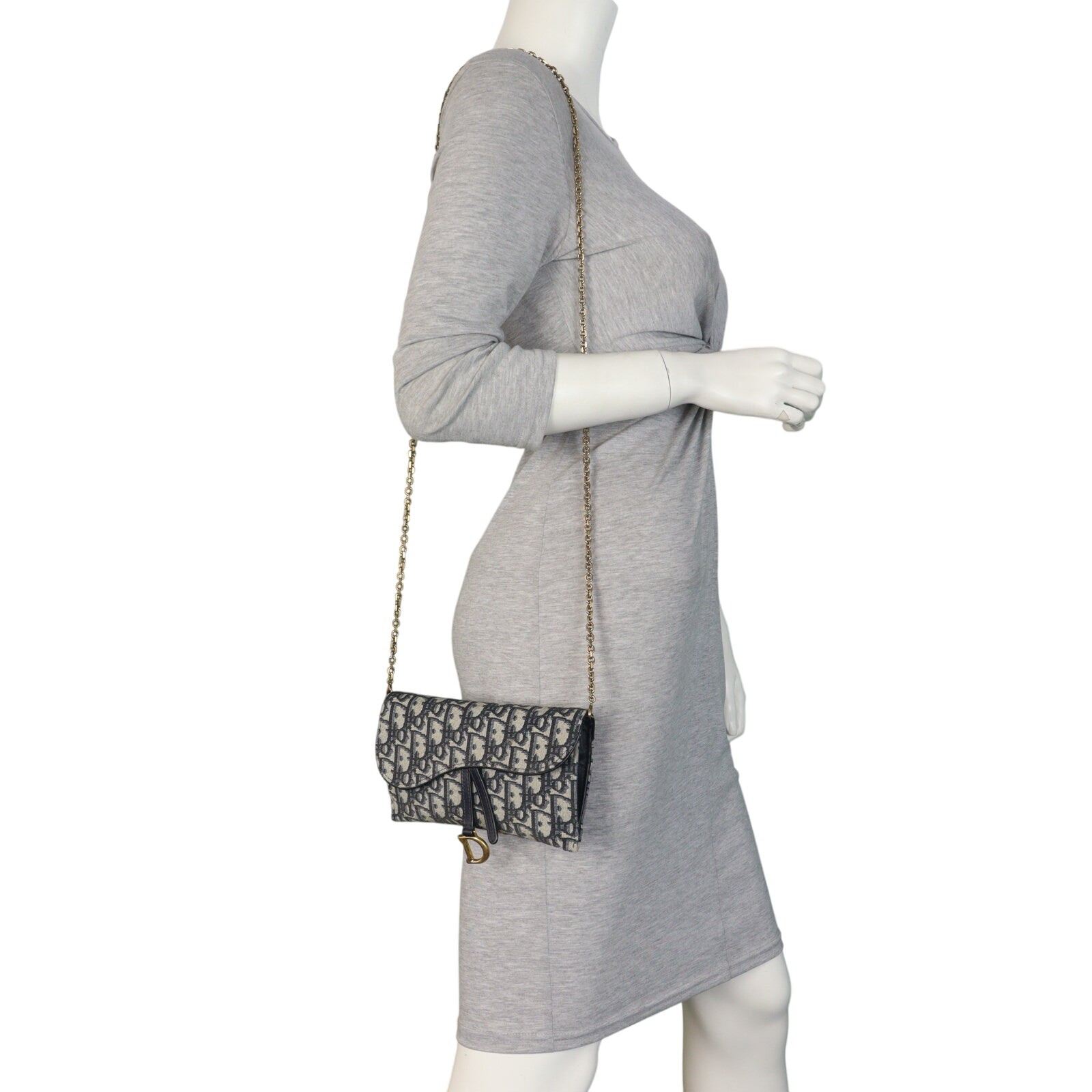 Dior Saddle Wallet on Chain Oblique