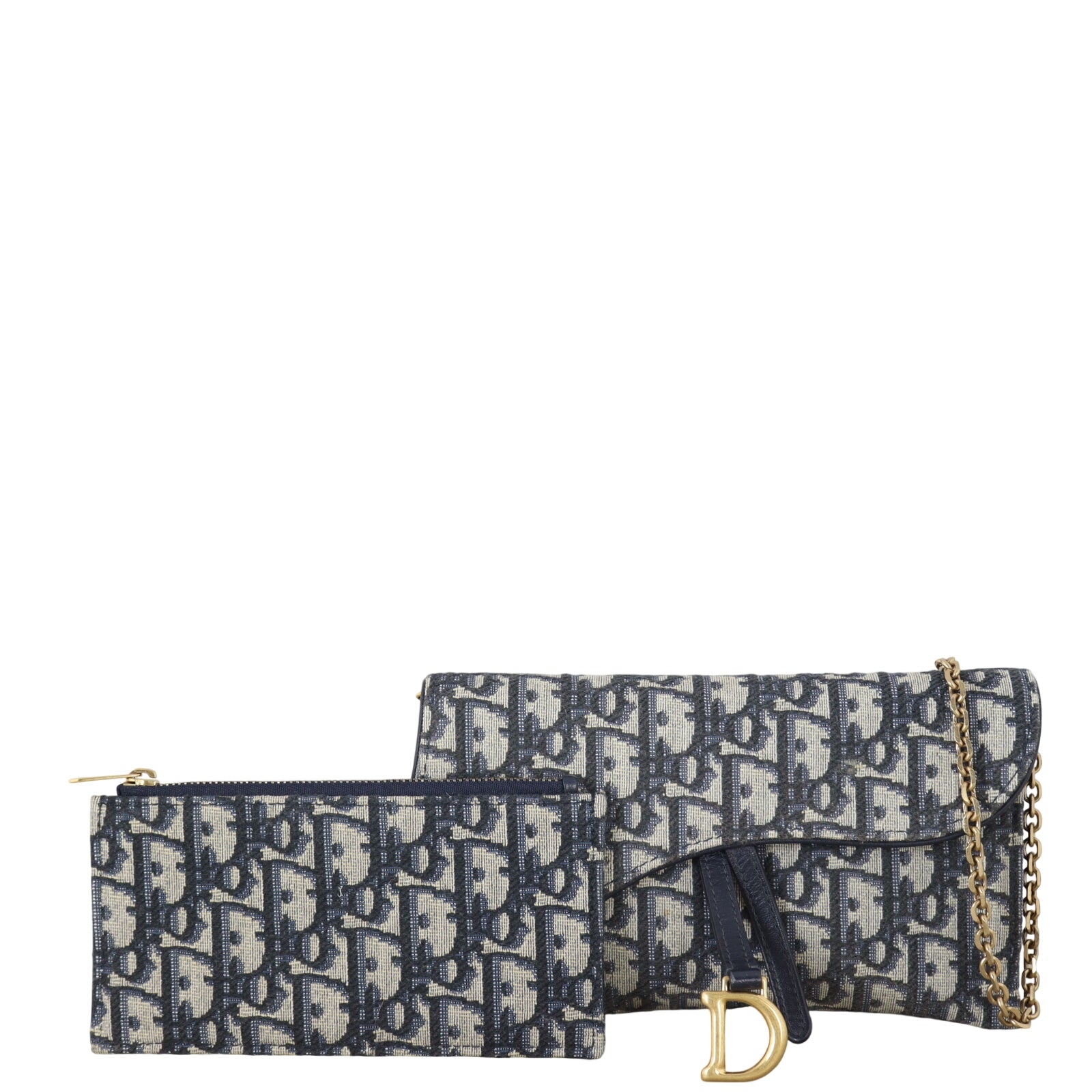 Dior Saddle Wallet on Chain Oblique
