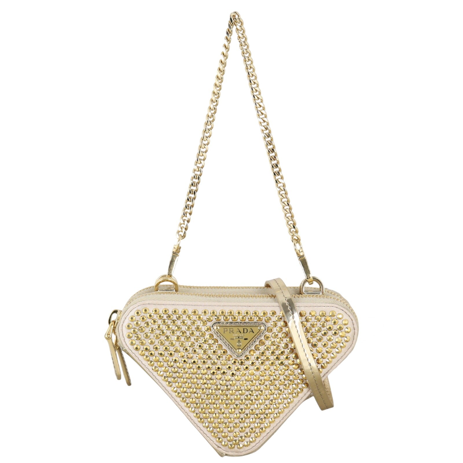 Prada Triangle Satin Crystal Mini Bag