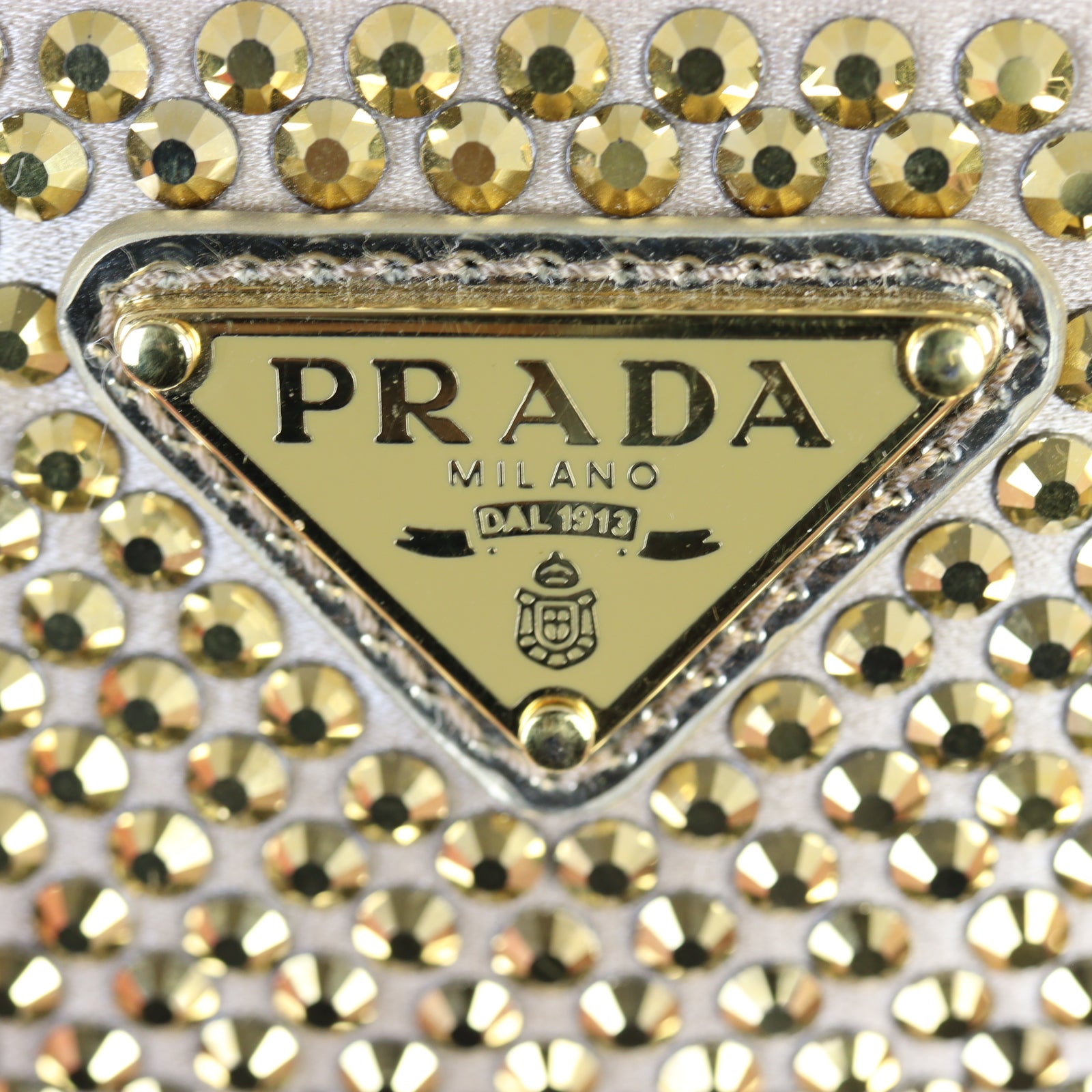 Prada Triangle Satin Crystal Mini Bag