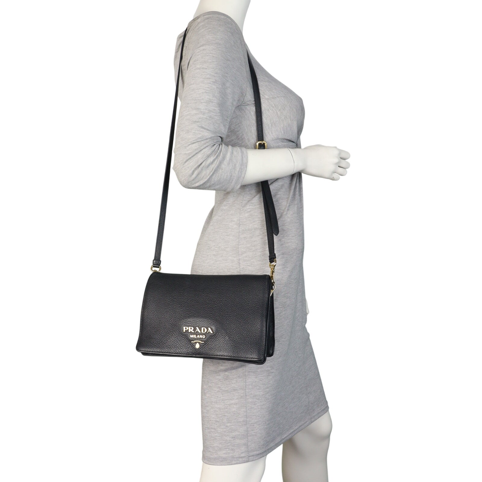 Prada Vitello Daino Crossbody Flap Bag