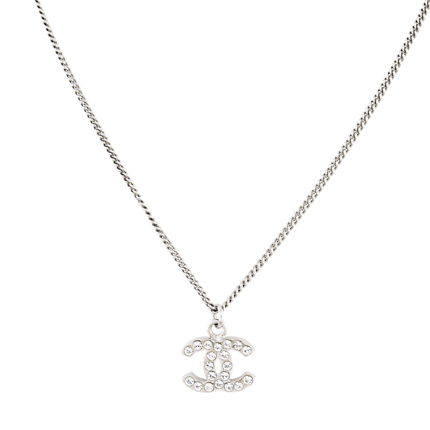 Chanel CC Crystal Pendant Necklace
