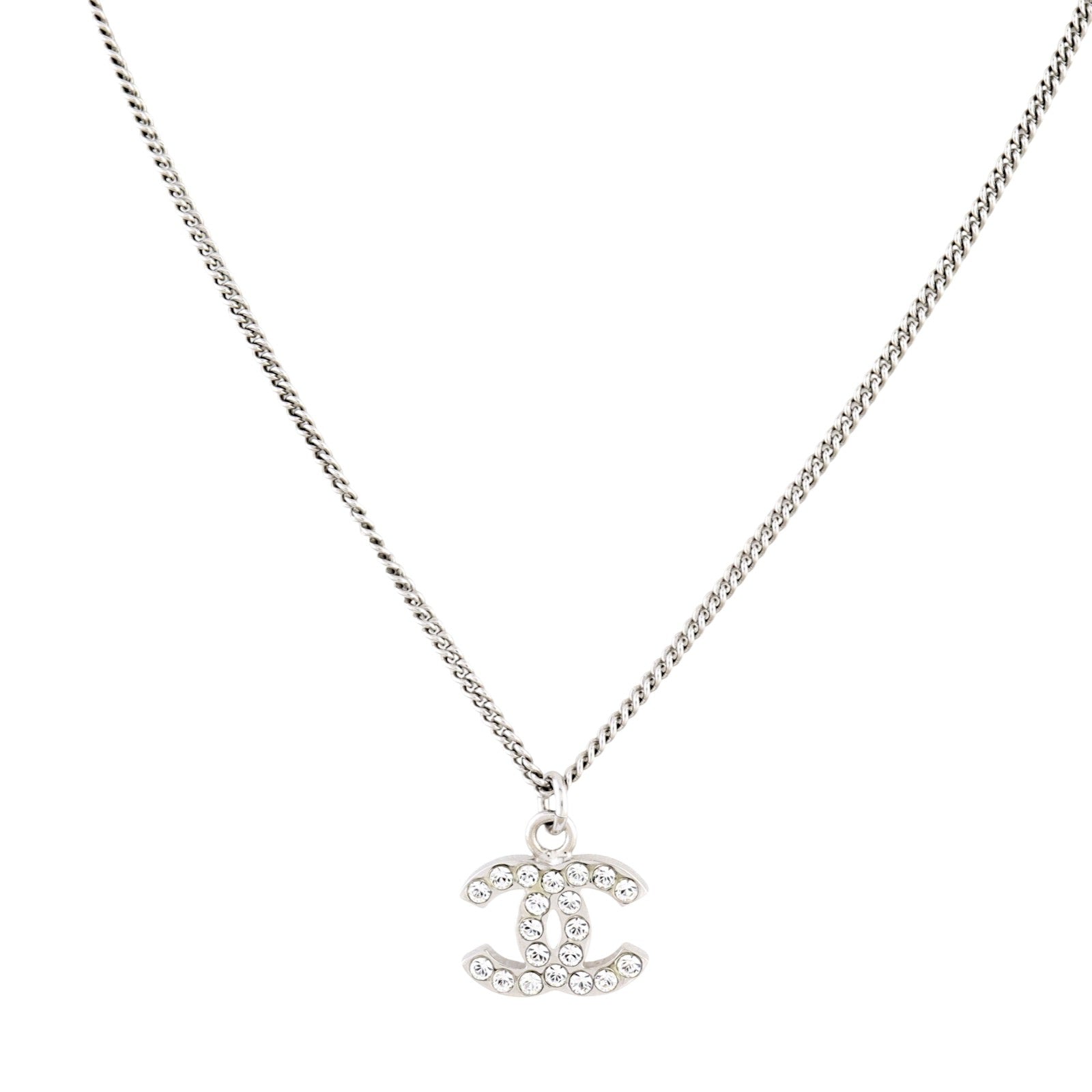 Chanel CC Crystal Pendant Necklace