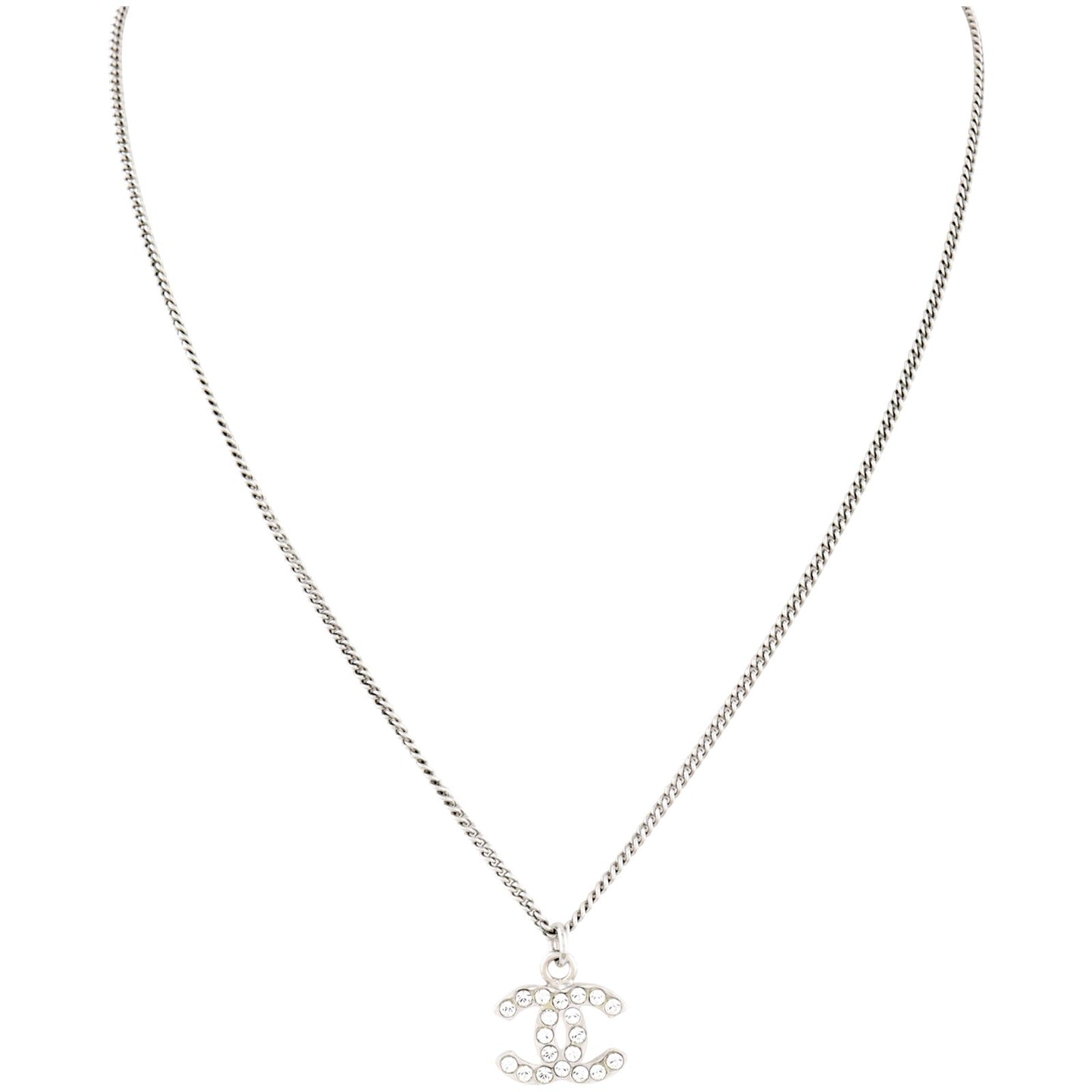 Chanel CC Crystal Pendant Necklace