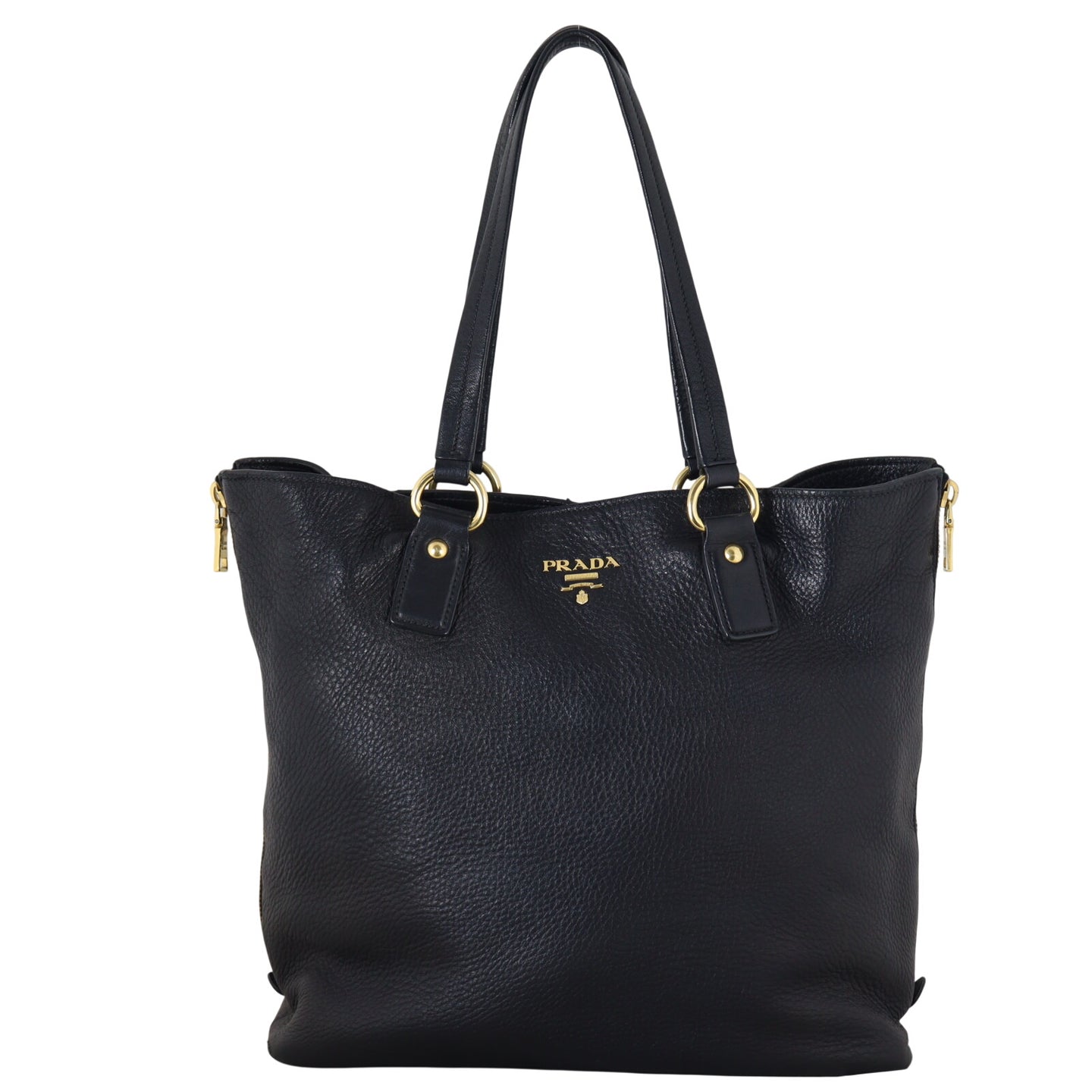 Prada Vitello Daino Side Zip Tote