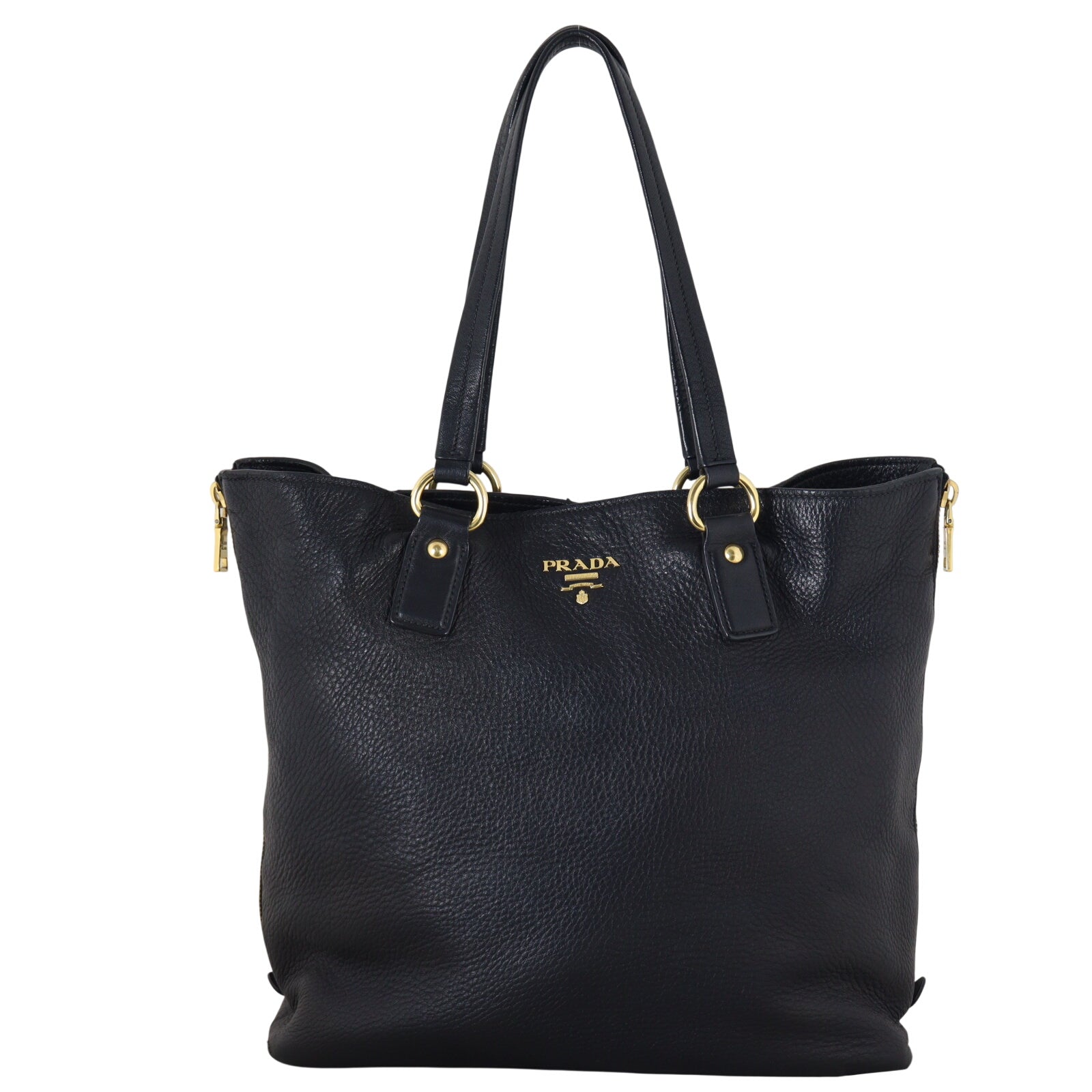 Prada Vitello Daino Side Zip Tote