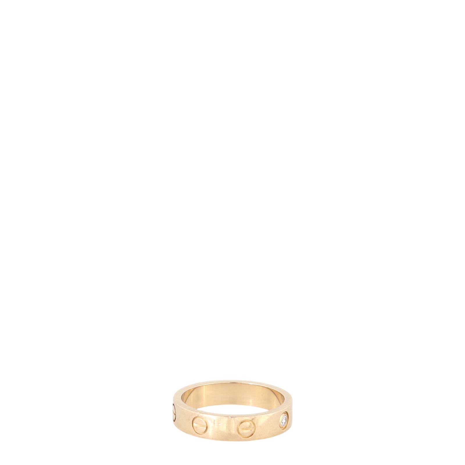 Cartier Love Ring Small 18k Rose Gold 1 Diamond