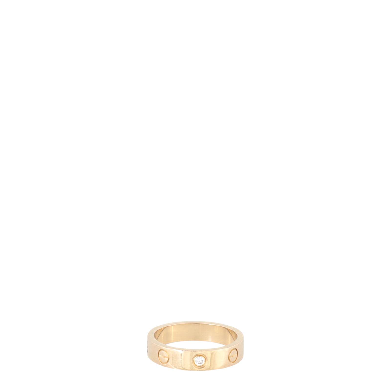 Cartier Love Ring Small 18k Rose Gold 1 Diamond