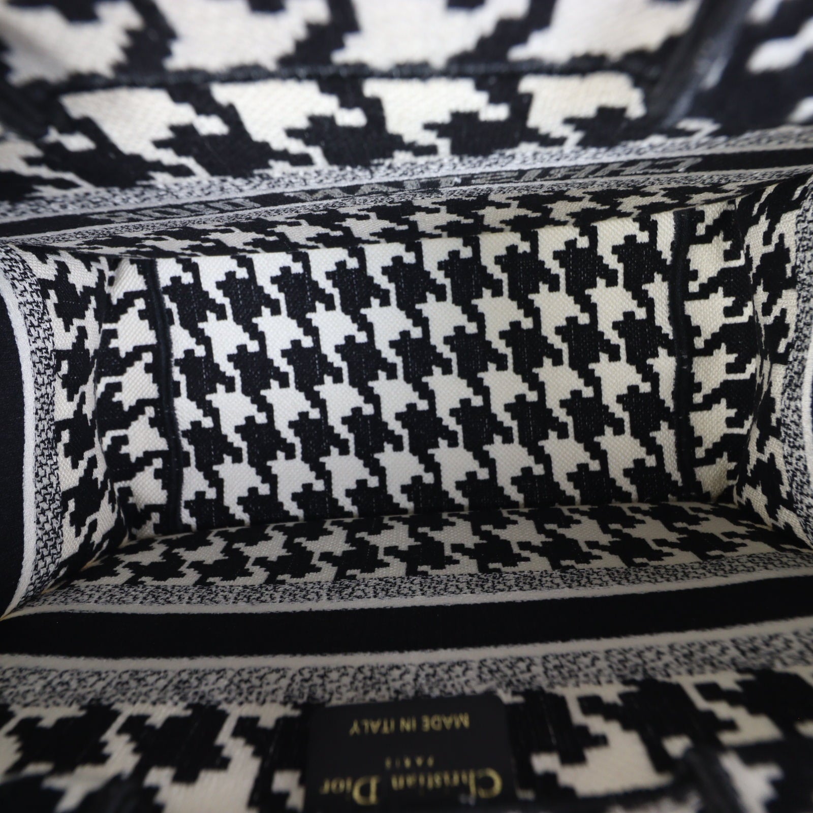 Dior Book Tote Small Houndstooth