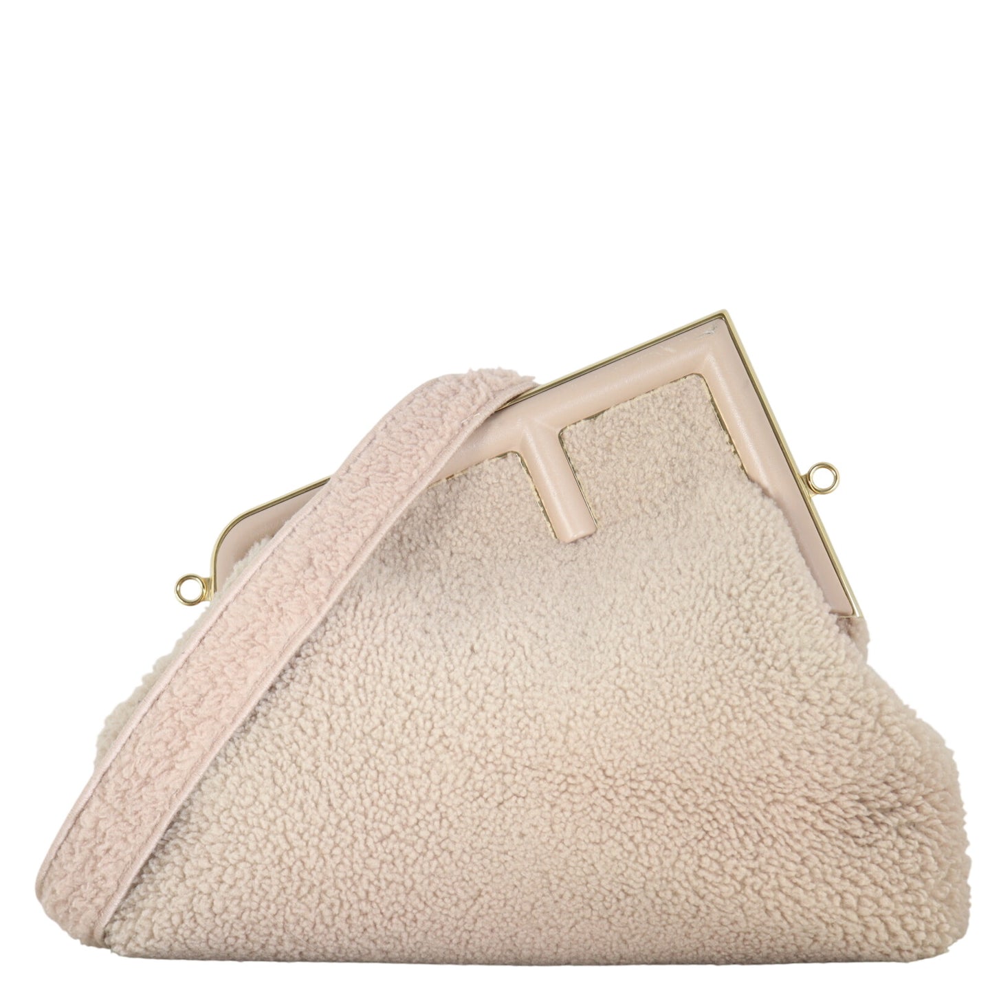 Fendi First Medium Clutch With Strap Shearling