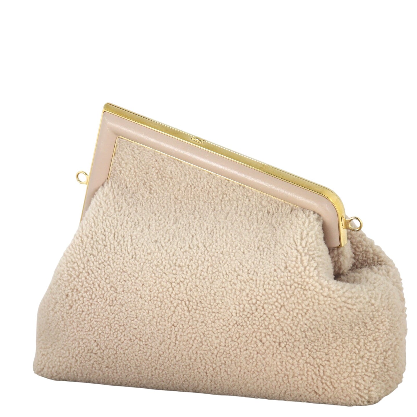 Fendi First Medium Clutch With Strap Shearling