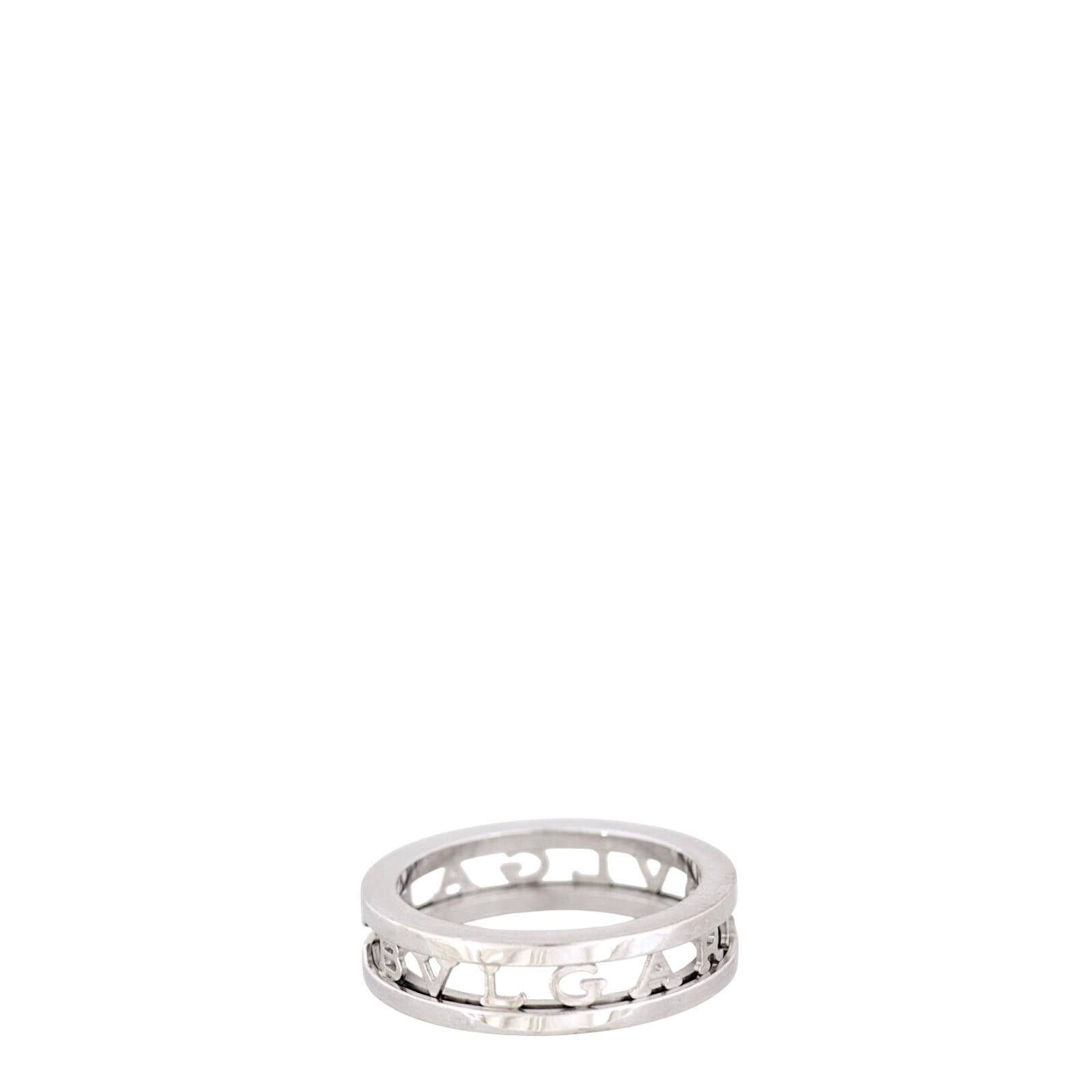 Bvlgari B.Zero1 Openwork Logo 18k White Gold Ring