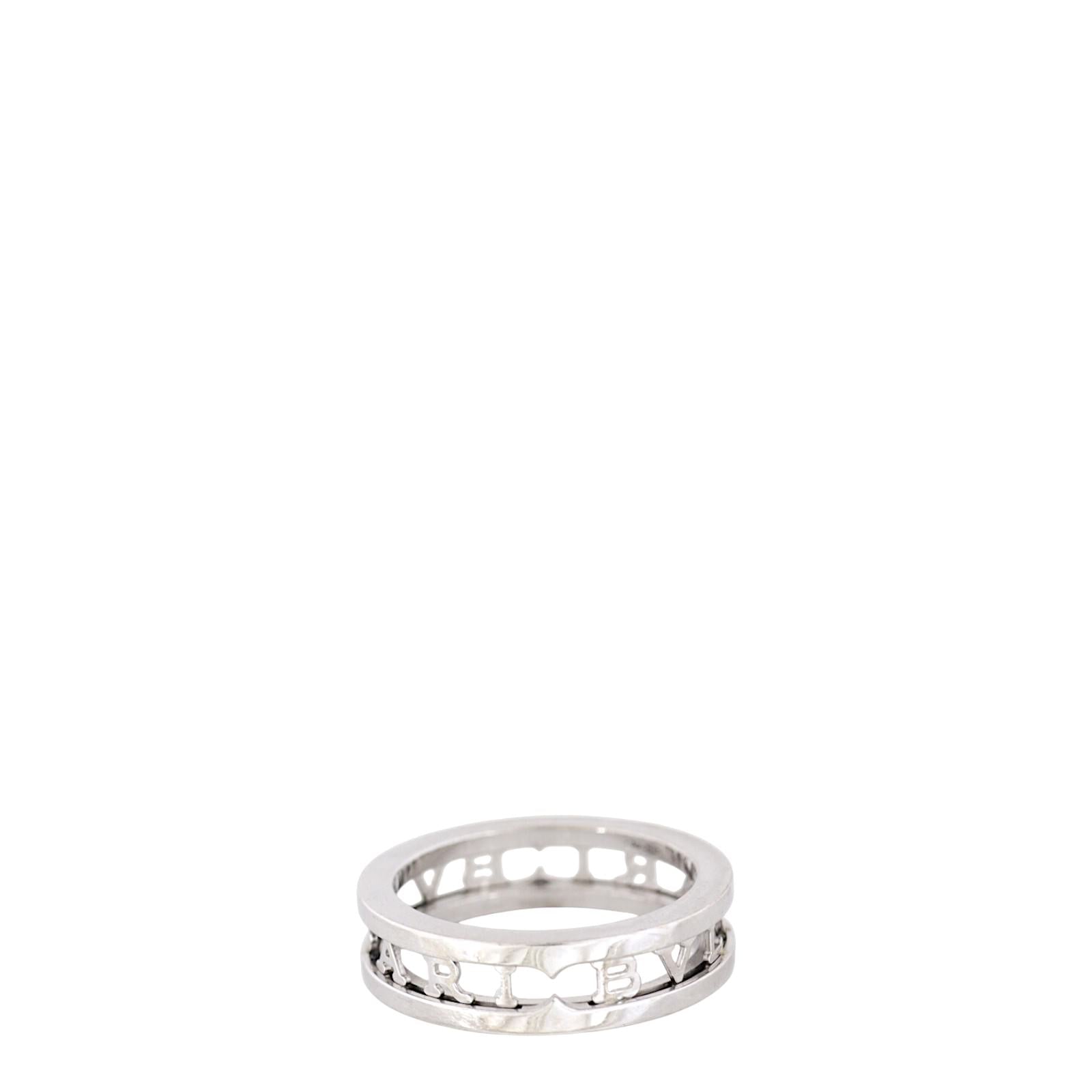 Bvlgari B.Zero1 Openwork Logo 18k White Gold Ring