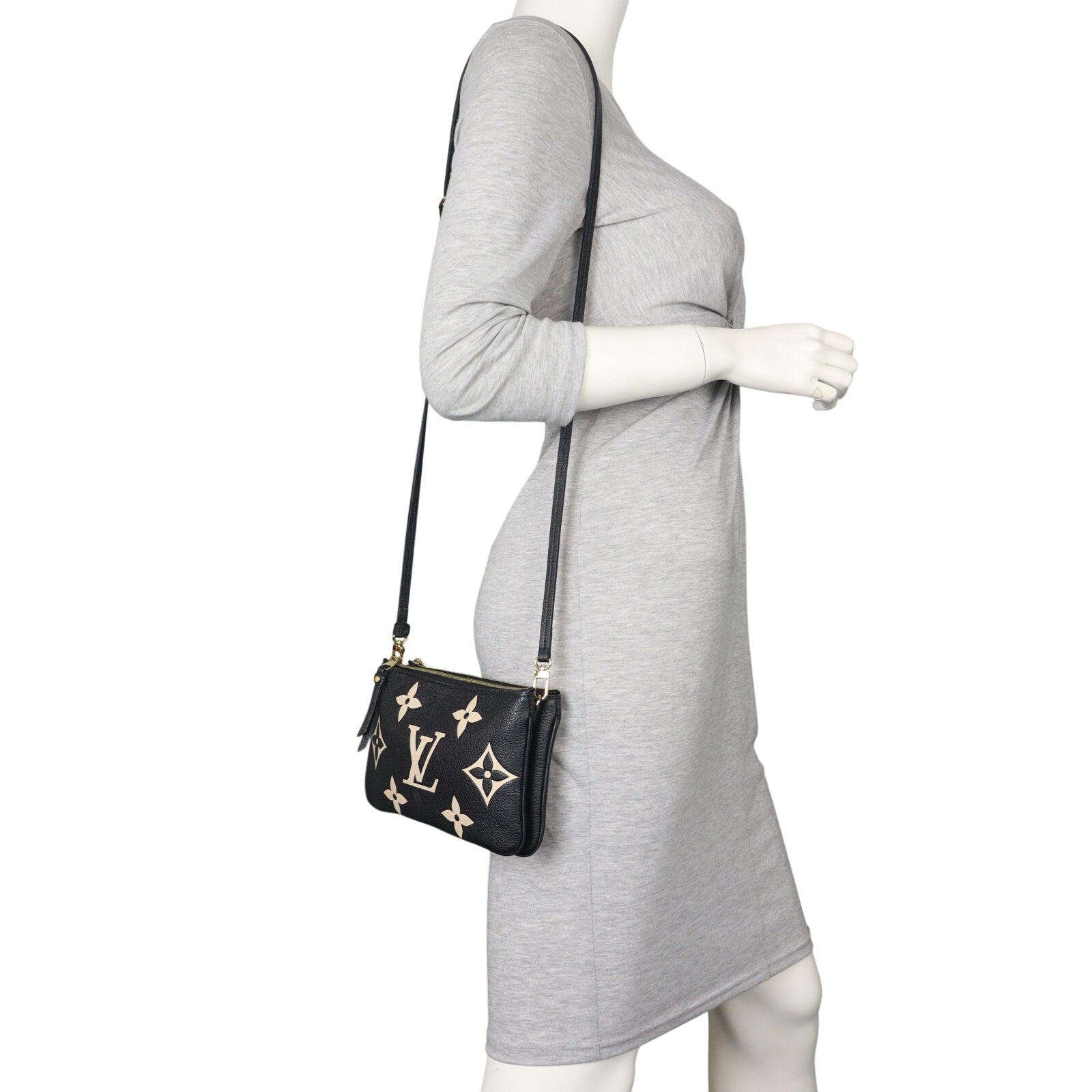 Louis Vuitton Double Zip Pochette Monogram Empreinte Giant Bicolour