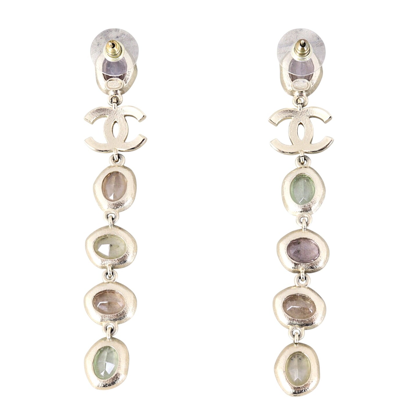 Chanel Multicoloured Crystal Drop Earrings