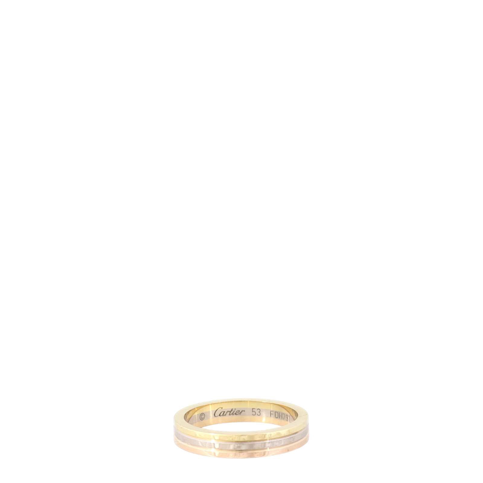 Cartier Vendome Louis Cartier Wedding Ring 18k White, Rose & Yellow Gold