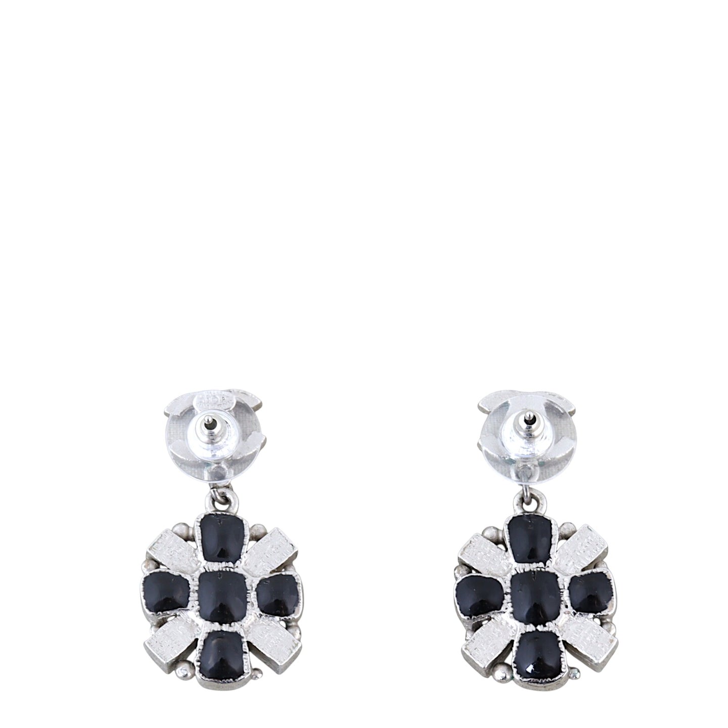 Chanel CC Enamel Drop Earrings