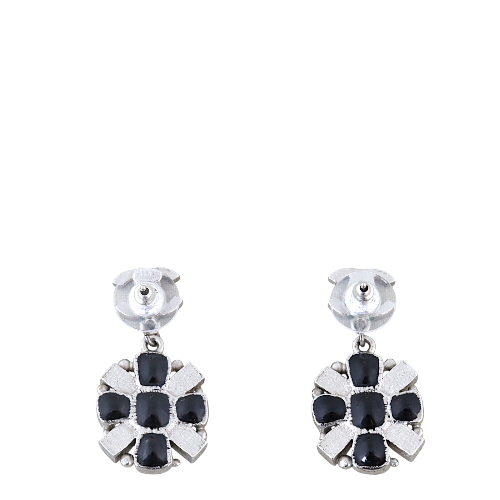 Chanel CC Enamel Drop Earrings