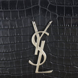Saint Laurent Sunset Medium Croc-Embossed