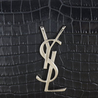 Saint Laurent Sunset Medium Croc-Embossed