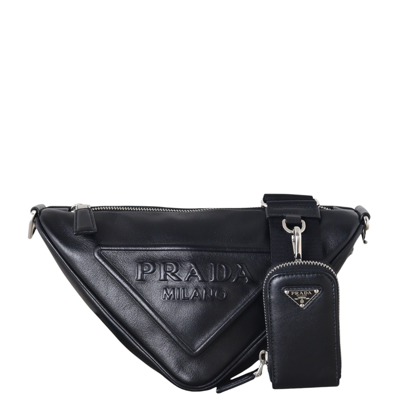Prada Triangle Leather Shoulder Bag