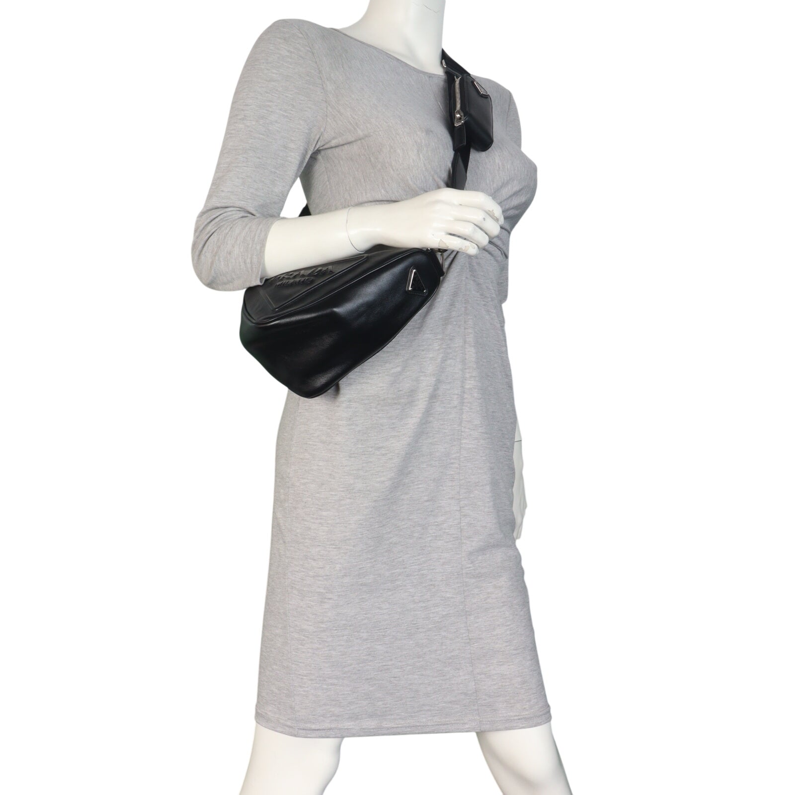 Prada Triangle Leather Shoulder Bag