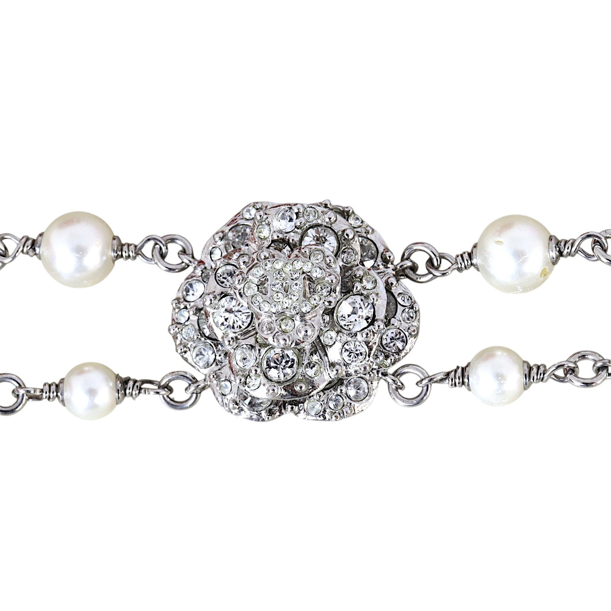 Chanel Crystal CC Pearl Bracelet