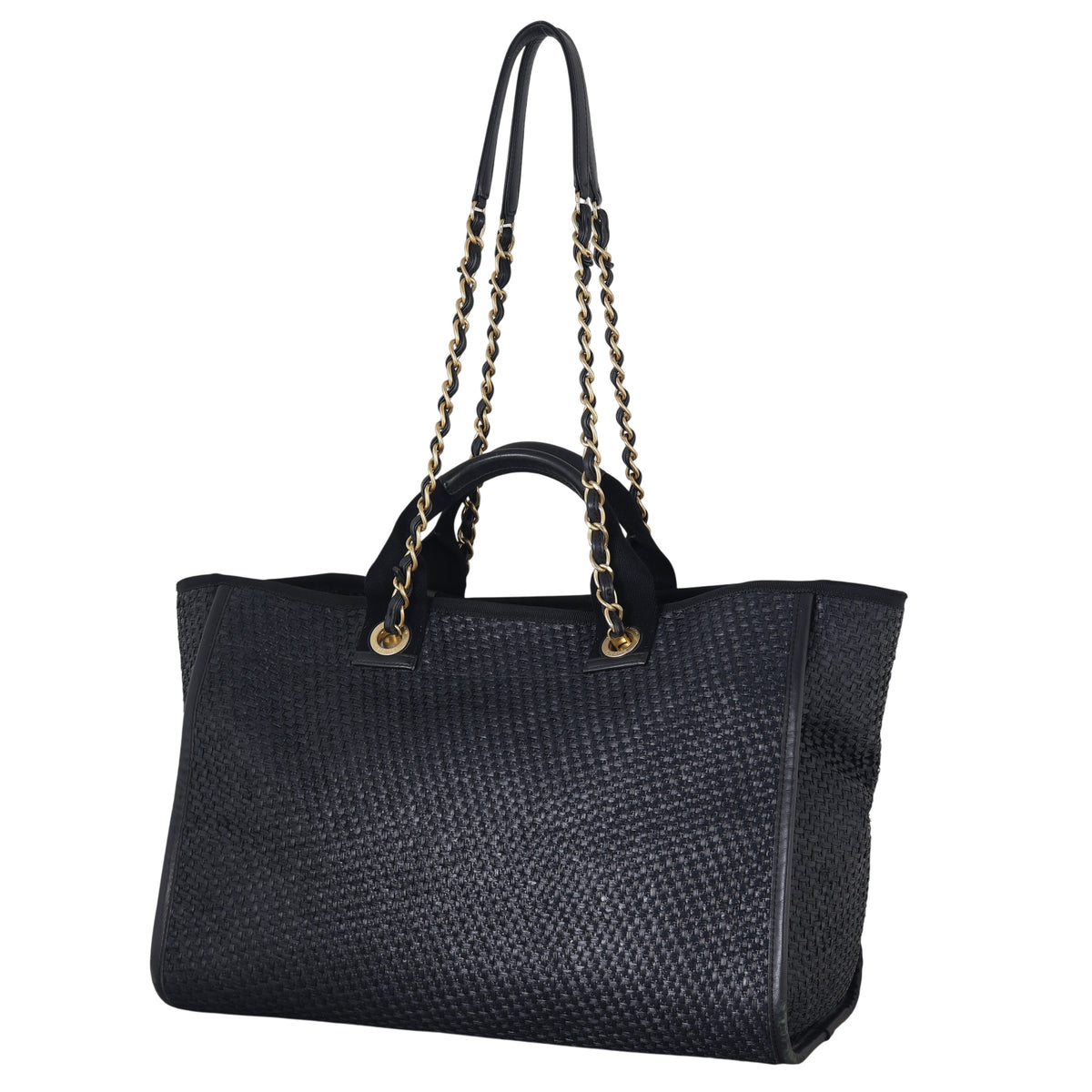 Chanel Deauville Large Tote Leather Raffia