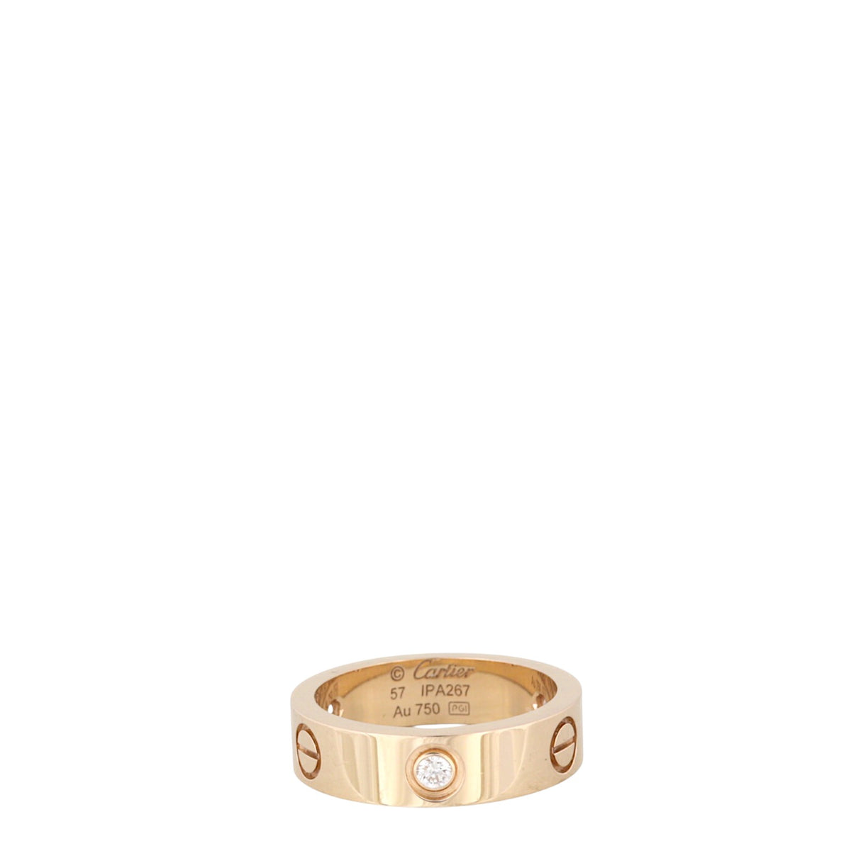 Cartier Love Ring Classic 18k Rose Gold 3 Diamonds