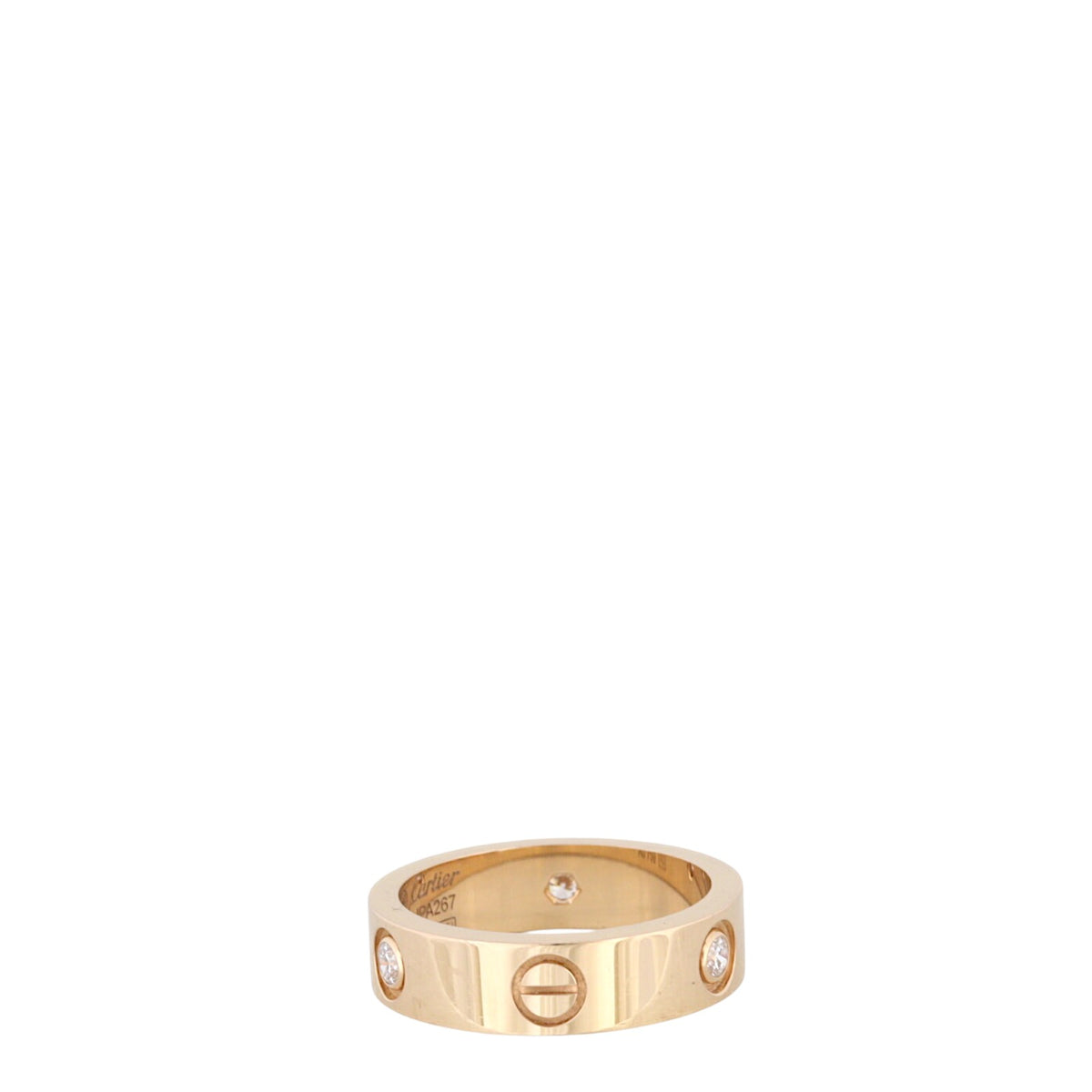 Cartier Love Ring Classic 18k Rose Gold 3 Diamonds