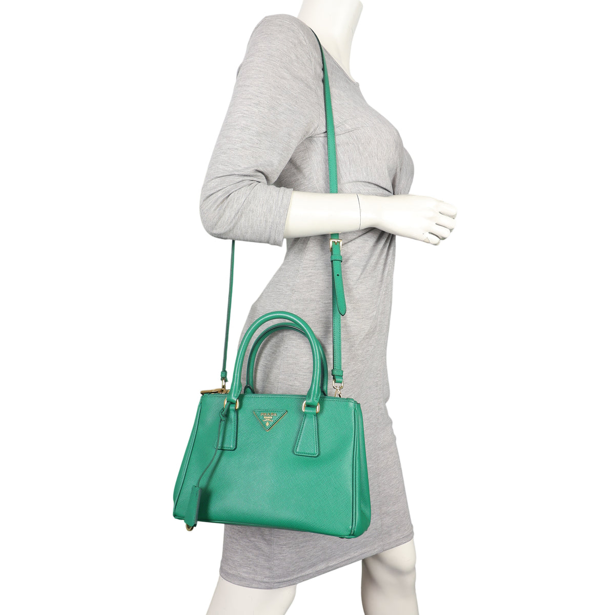 Prada Saffiano Lux Galleria Double Zip Tote Mini